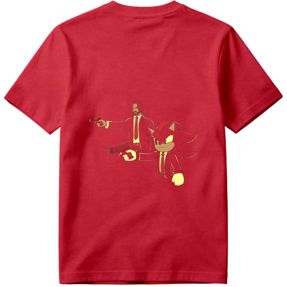 Sonic the Hedgehog and John Wick in Suit and Tie - Tee