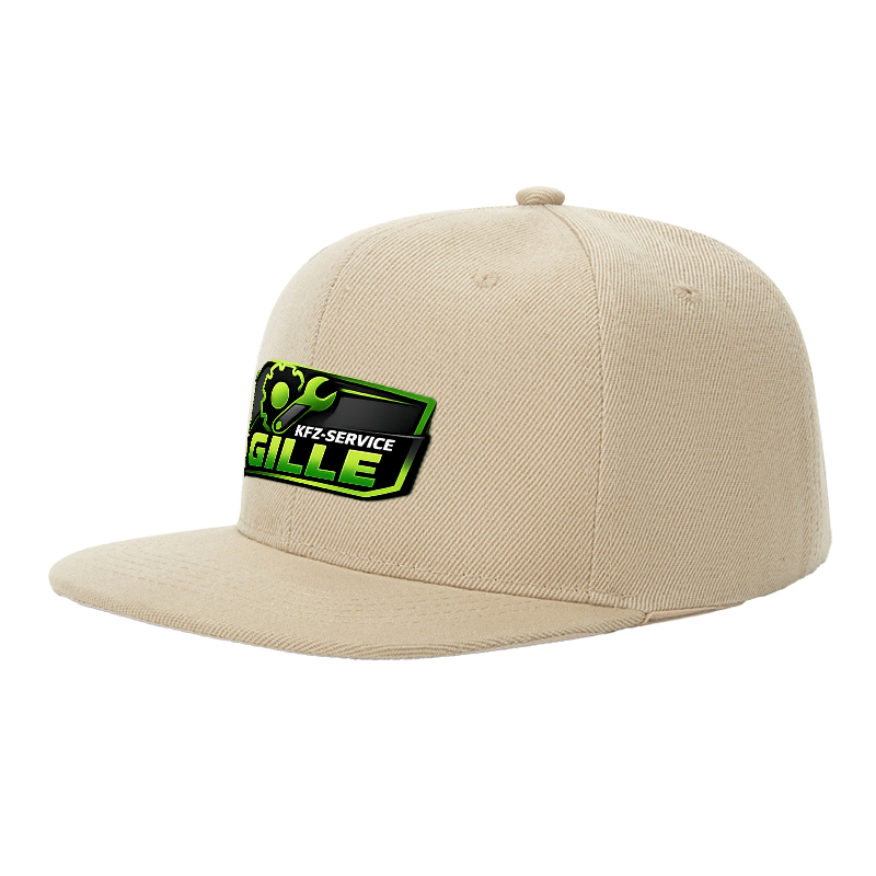 Flat Brim Baseball Cap KFZ-SERVICE GILLE Logo Print Streetwear Underground Skate Style Hat for Basketball Court Skate Park Urban Riders and Hip Hop Artists