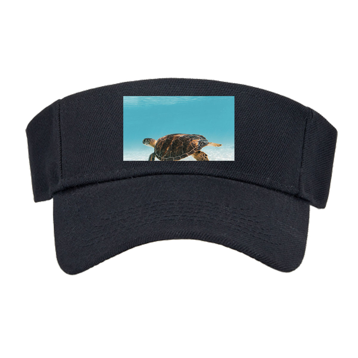 Sea Turtle Swimming in Clear Blue Water -  Visor cap