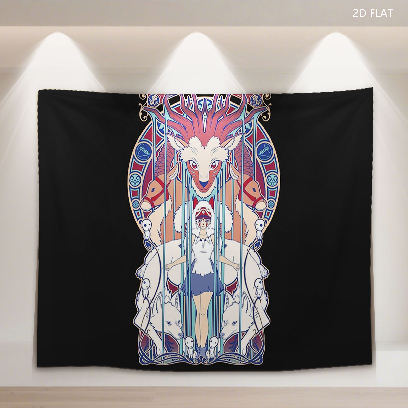Sailor Moon and Luna in Art Nouveau Style with Mythical Creatures - Tapestry