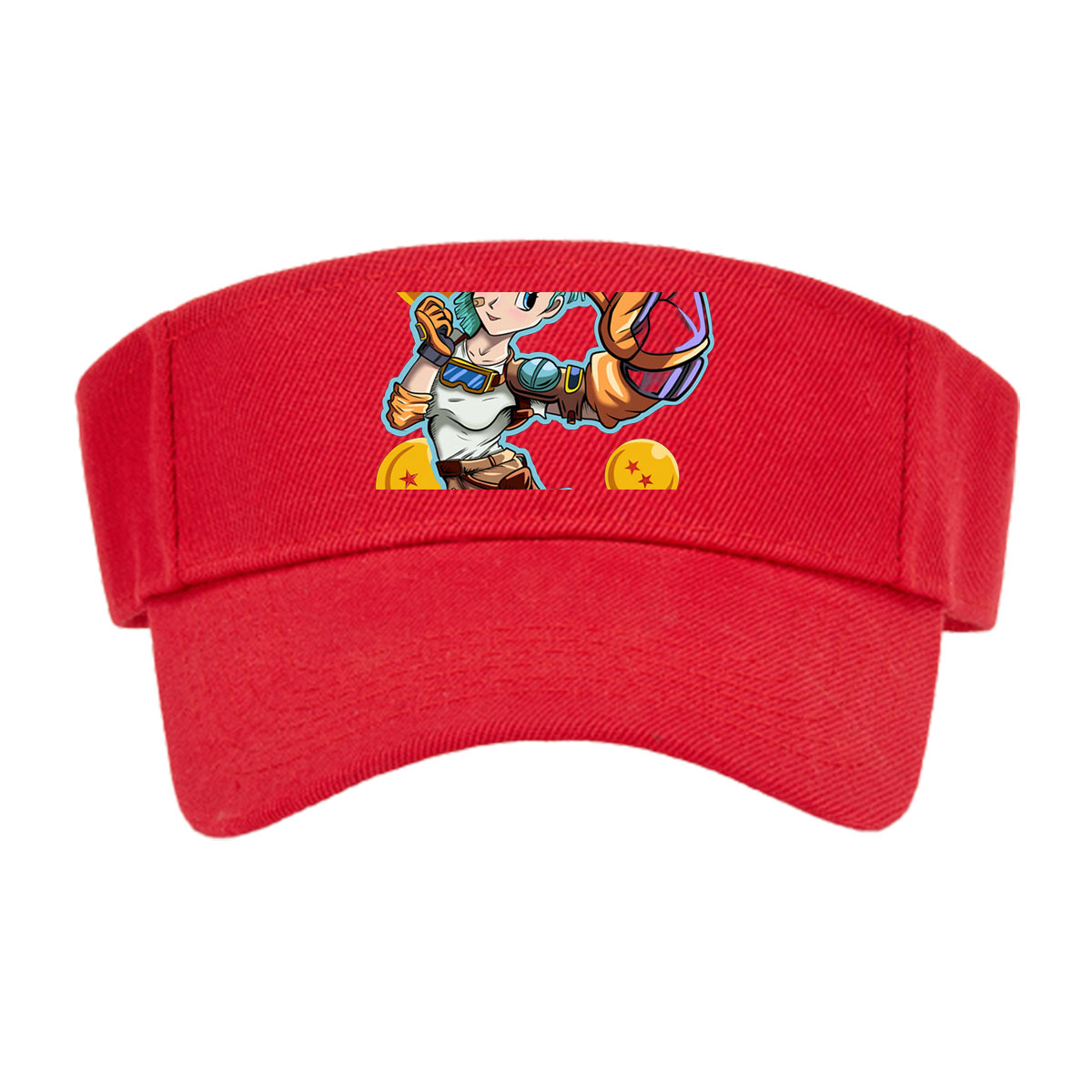 Bulma from Dragon Ball, holding a scouter, surrounded by Dragon Balls -  Visor cap