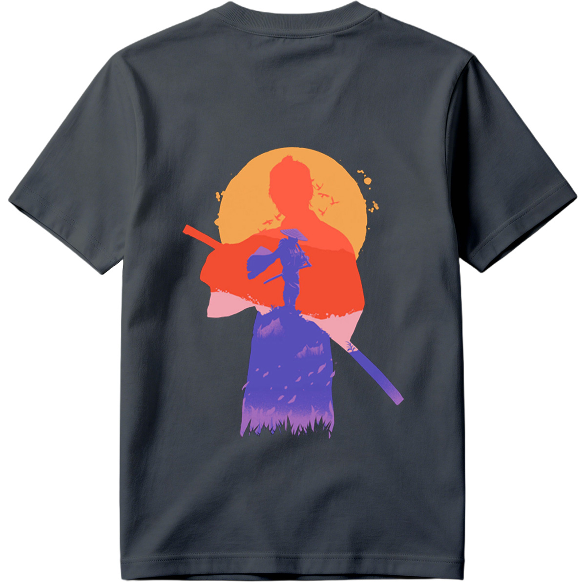 Samurai Silhouette at Sunset - Tee