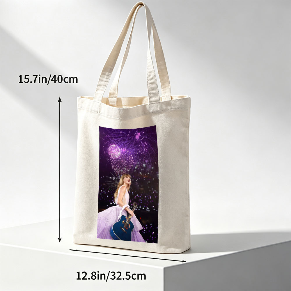 Taylor Swift Live Performance with Fireworks and Acoustic Guitar - Canvas tote bags