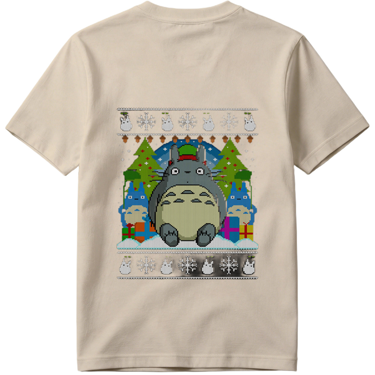 Totoro Christmas Sweater Design - Tee