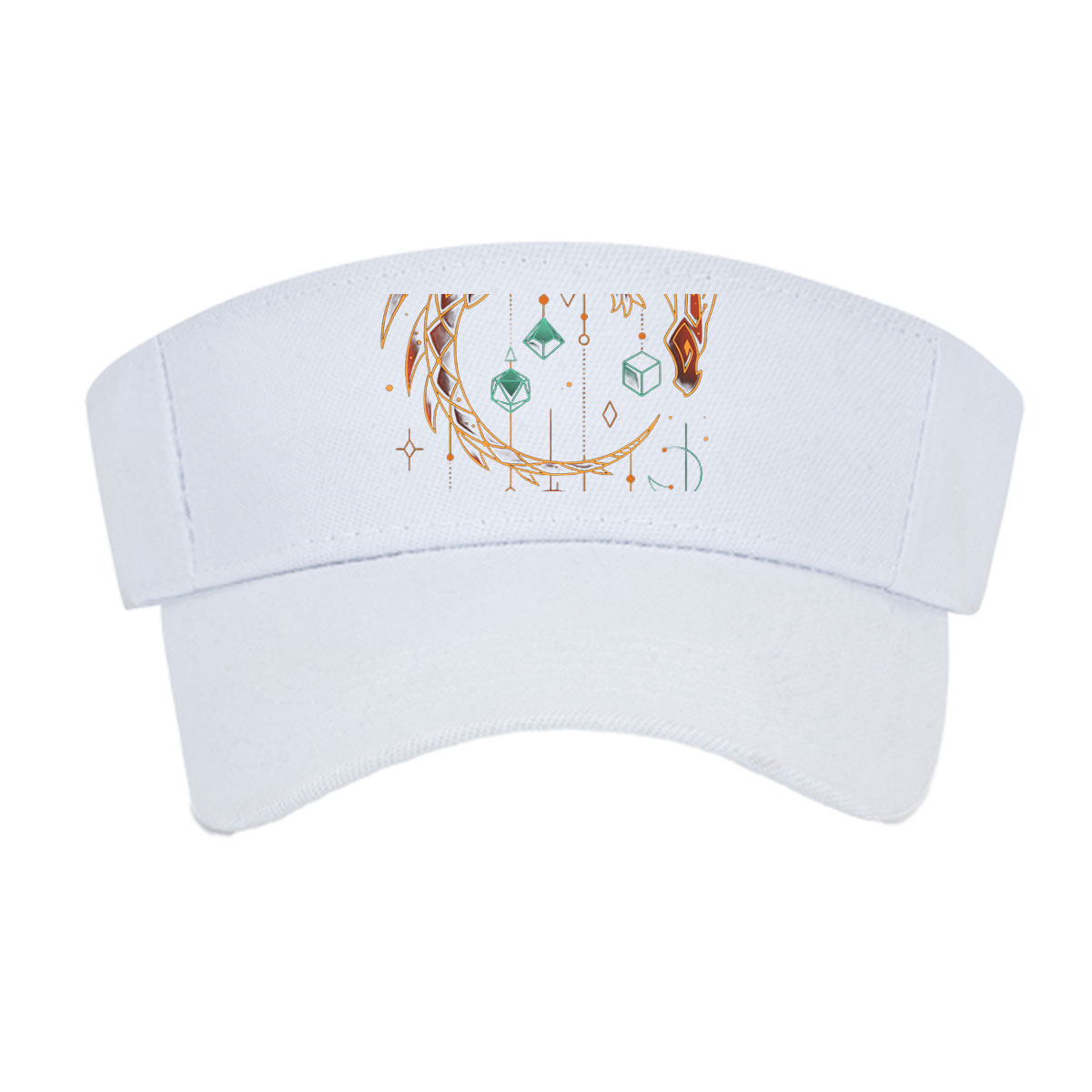 Dragon and Geometric Orbs: Mystical Design -  Visor cap