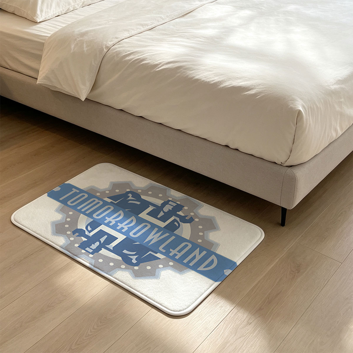 Tomorrowland Festival Logo with Gear and Robot Design - Flannel floor mat