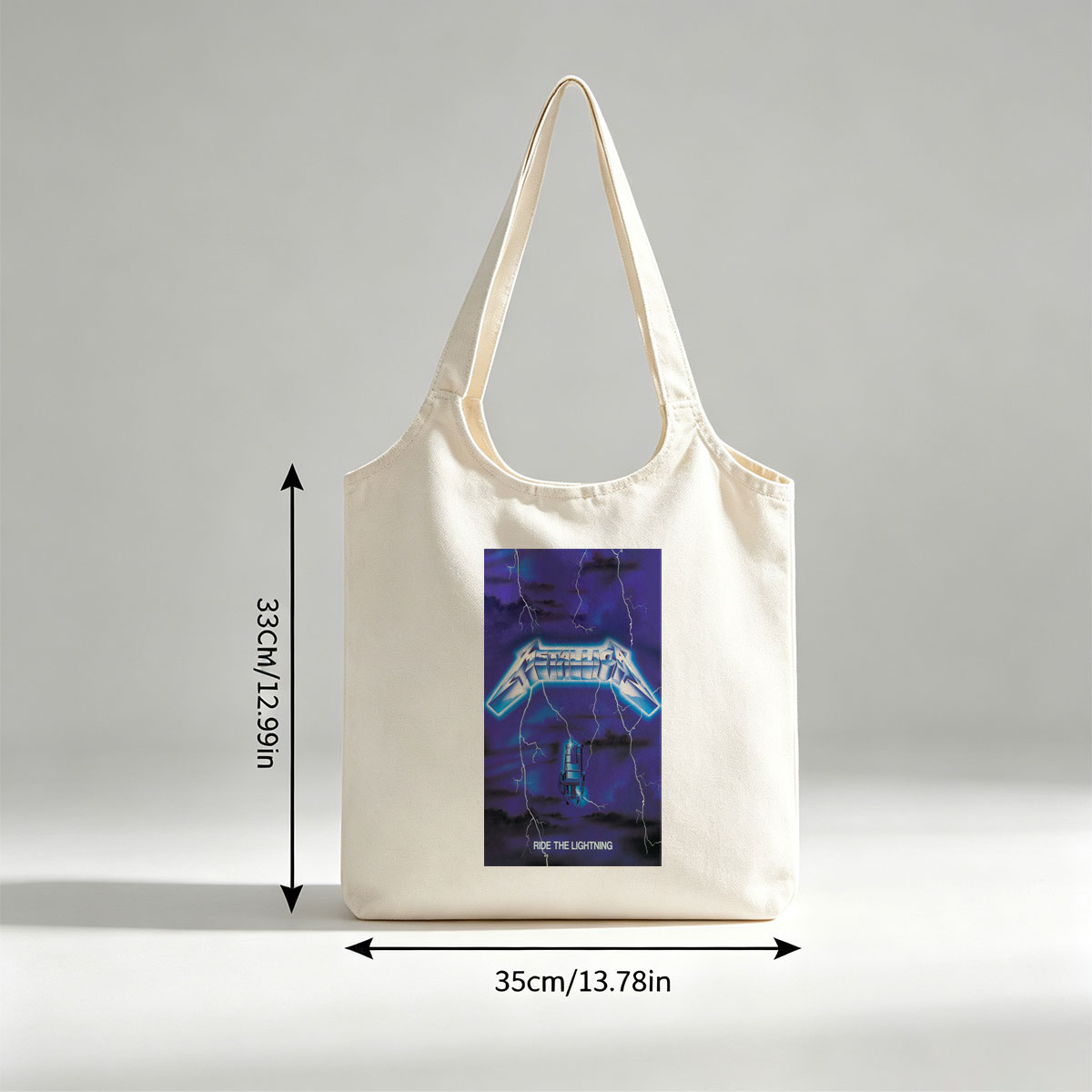 Metallica Electric Chair Lightning Storm Ride the Lightning Album Cover - Canvas shoulder bags/