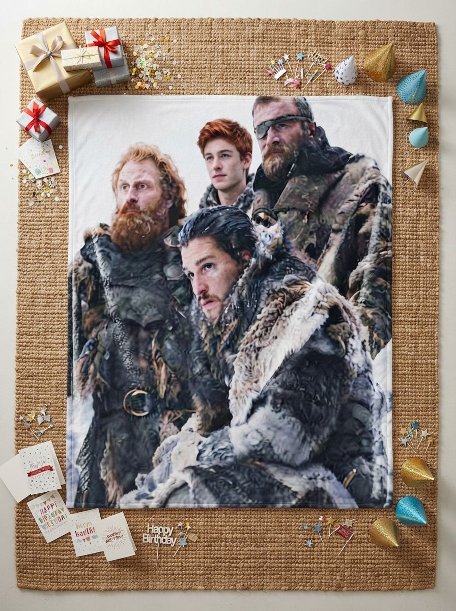 Custom Photo Face Blanket Ultra Soft Flannel Fleece Throw Personalized Gift for Family Friends