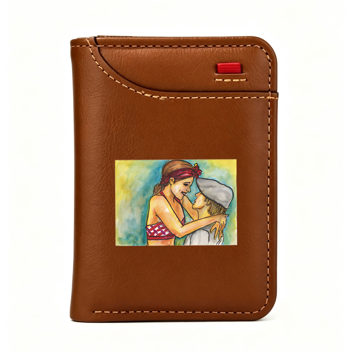 Two Women Embracing in a Colorful Hug - Vertical Style Wallet