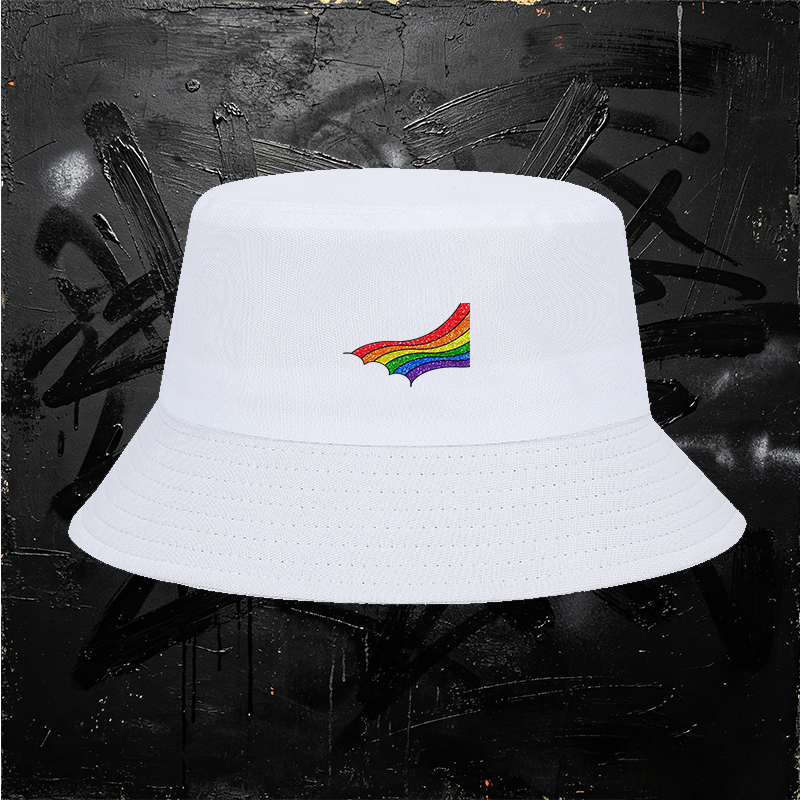 Unisex Bucket Hat with Glitter Rainbow Print - Classic Stylish Sun Protection Cap for Outdoor Activities, Beach, Travel, and Everyday Wear - Perfect for Adults Seeking Fashionable and Comfortable Headwear