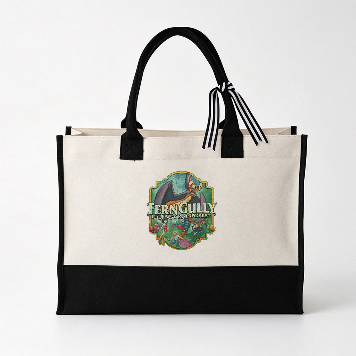 FernGully: The Last Rainforest - Characters, Animation, Environmental Adventure - Canvas patchwork gift tote bag