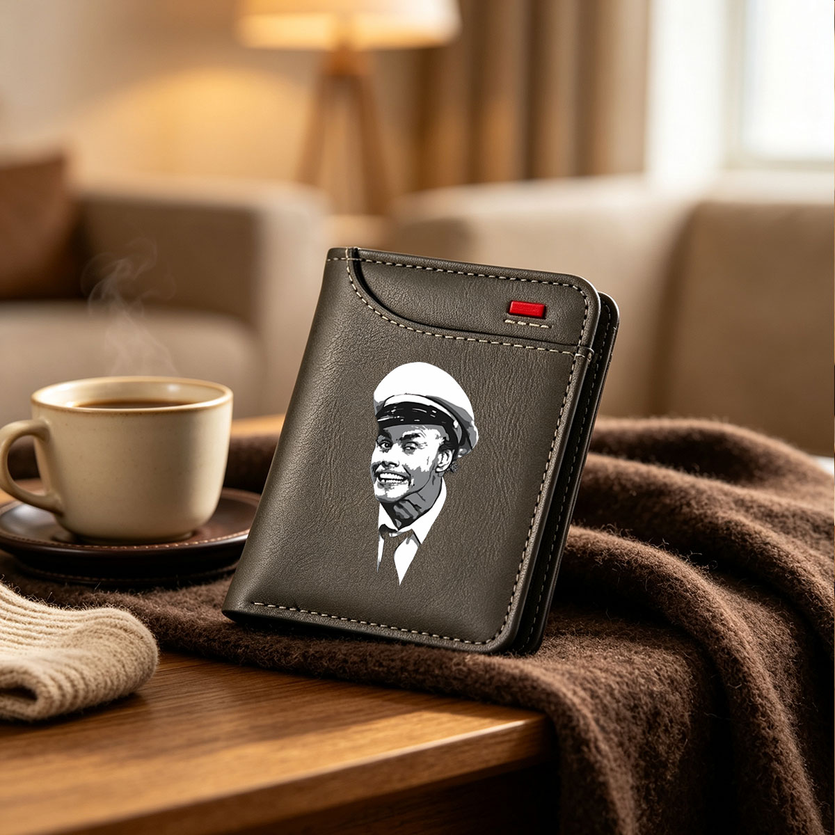 Frank Sinatra in a Sailor Hat, Smiling Portrait - Vertical Style Wallet