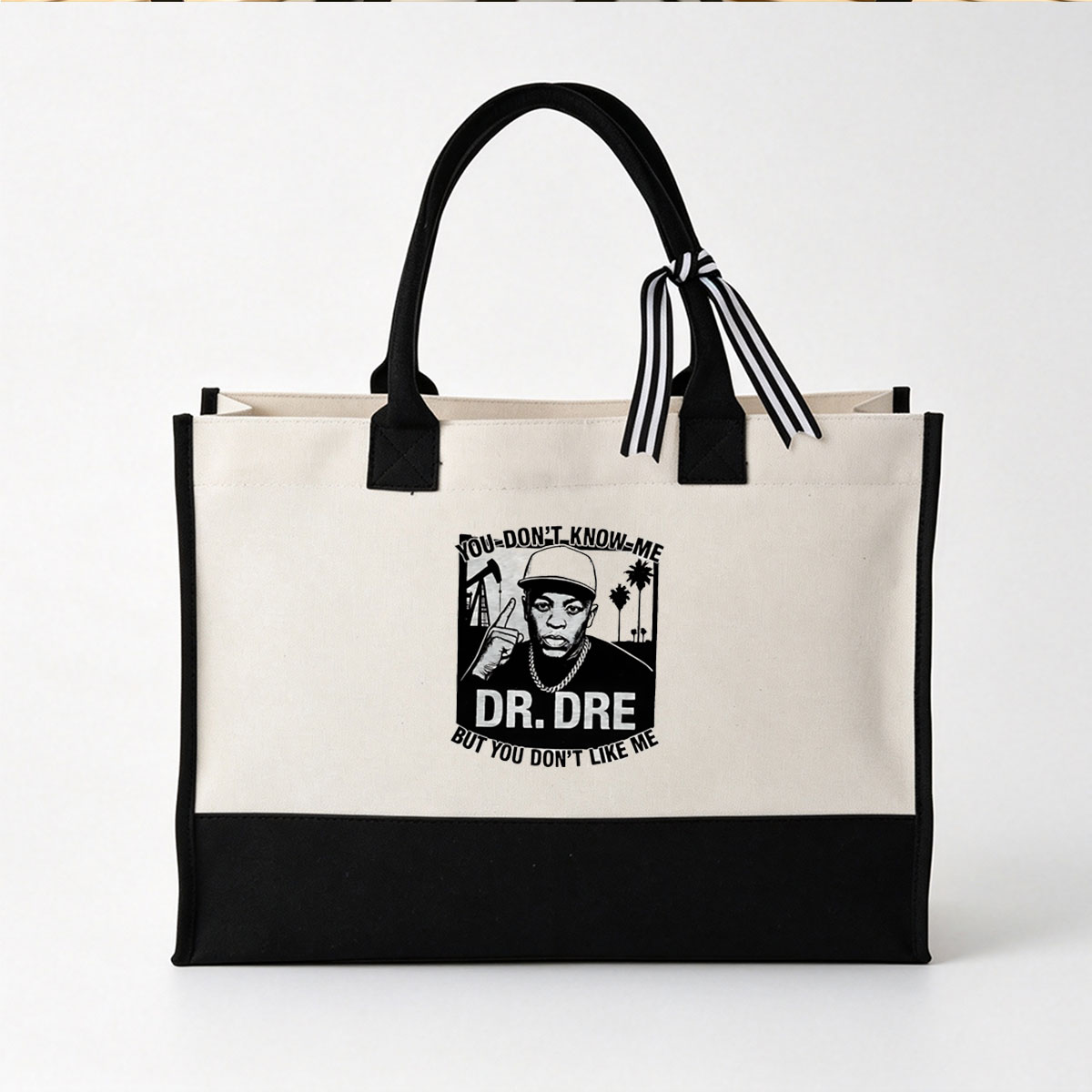 Dr. Dre - You Don't Know Me But You Don't Like Me - Canvas patchwork gift tote bag