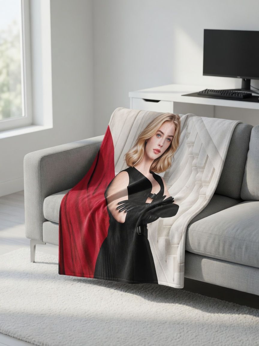 Custom Portrait Photo Flannel Blanket Personalized Picture Throw for Couch Bed Ultra Soft Warm Keepsake Gift