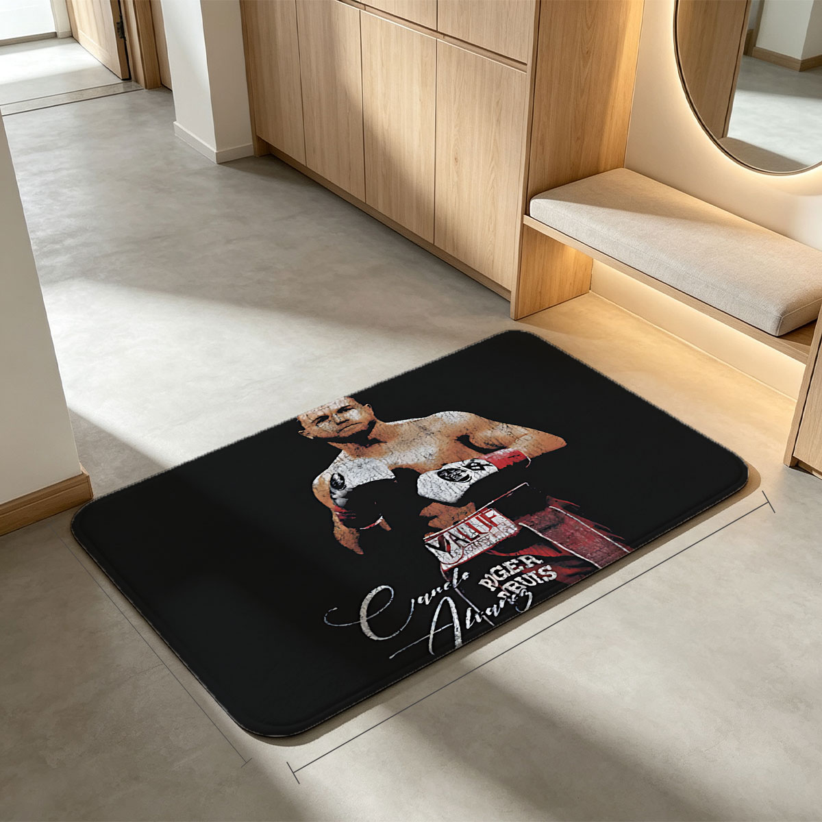 Canelo Alvarez Boxing Portrait - Flannel floor mat