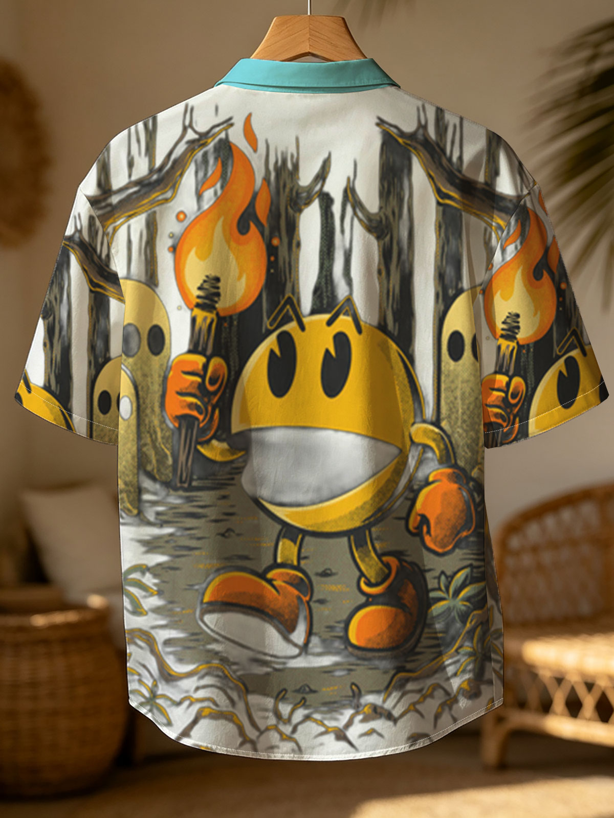 Pac-Man in the Haunted Forest with Ghosts and Torch -  Shirt