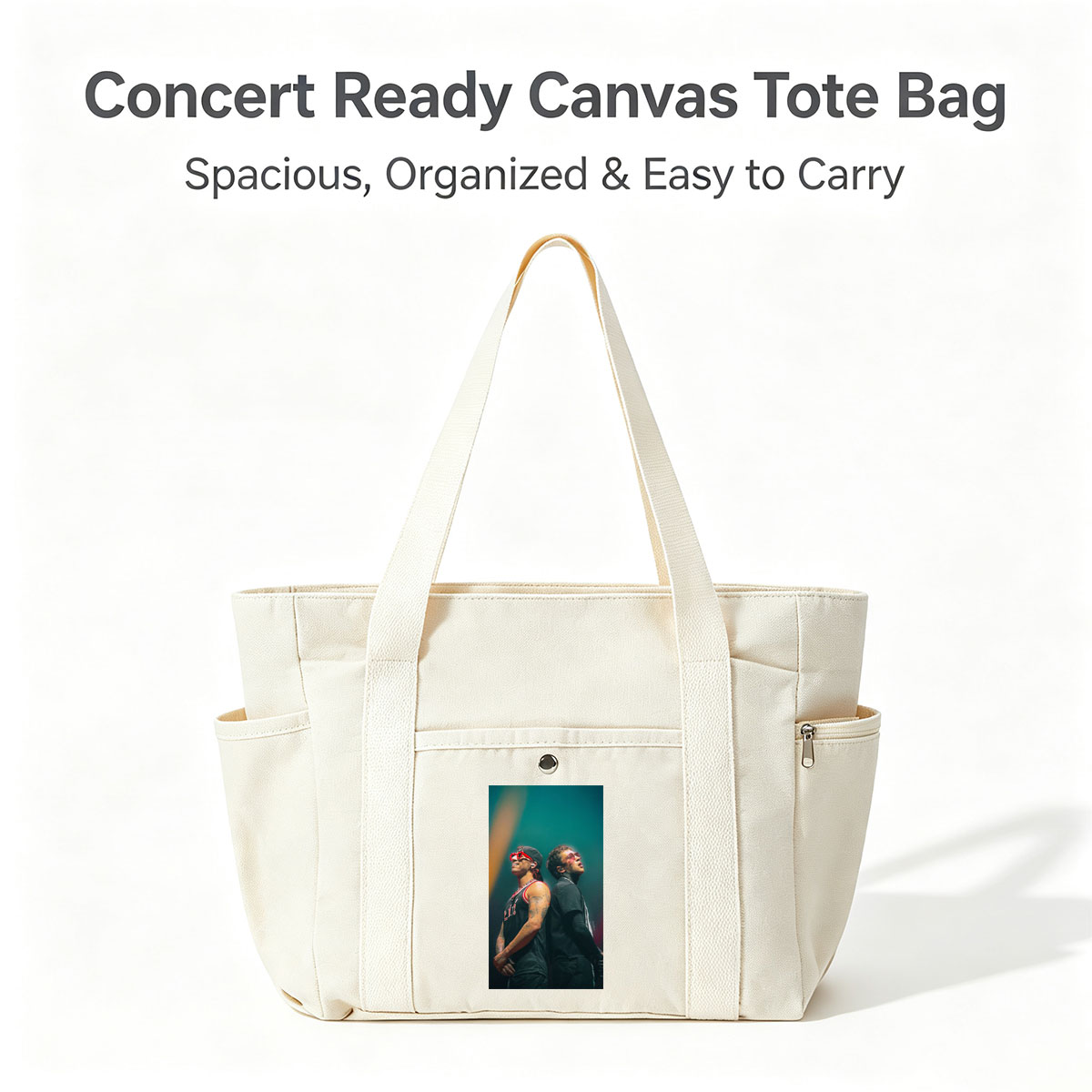 Lil Wayne and The Weeknd on Stage Performing at a Concert - Multi-pocket bags