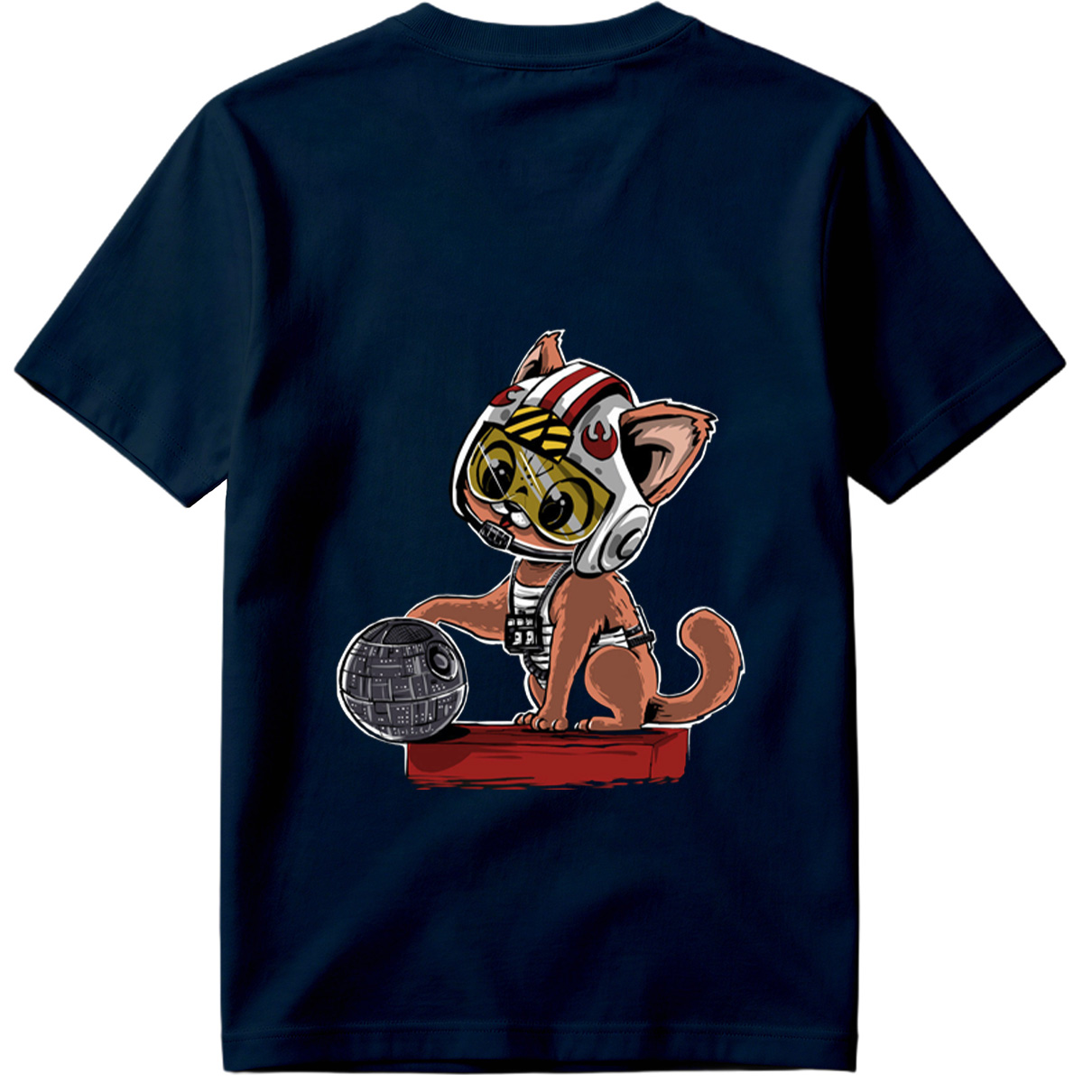 Star Wars Cat Pilot with Death Star - Tee