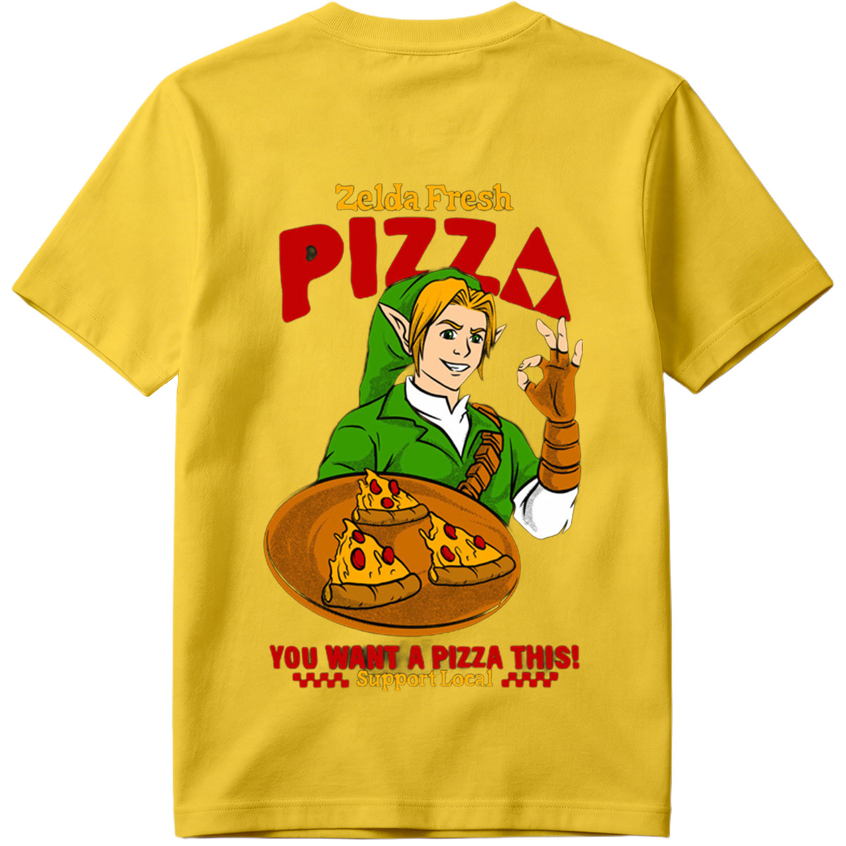 Zelda Fresh Pizza: Link Serves Pizza with a Smile - Tee