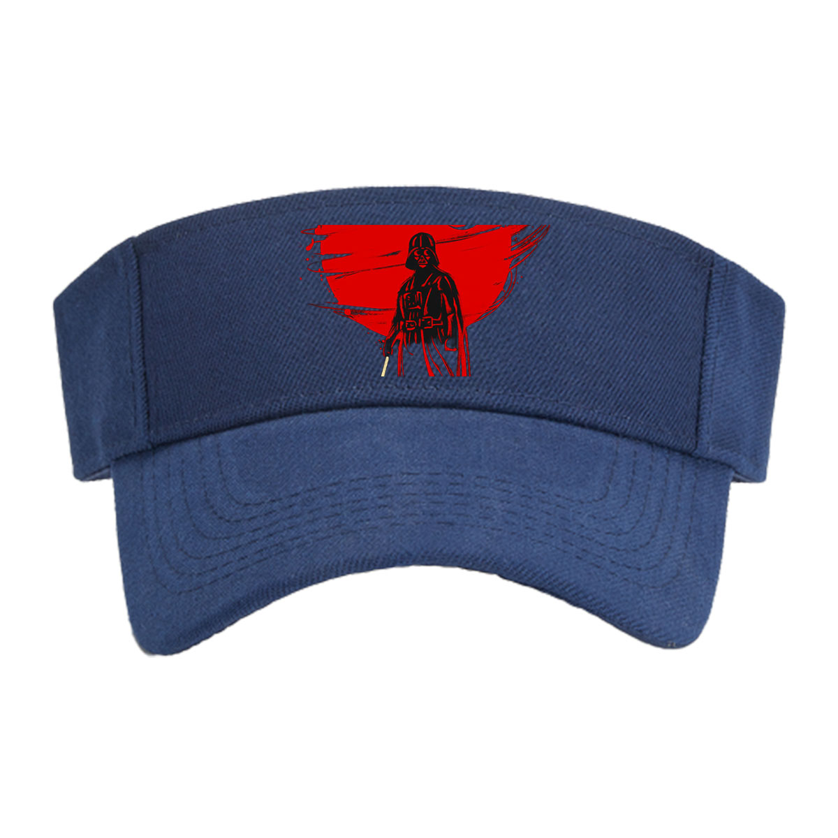 Darth Vader stands before a red sun, wielding a lightsaber in a dramatic silhouette. -  Visor cap