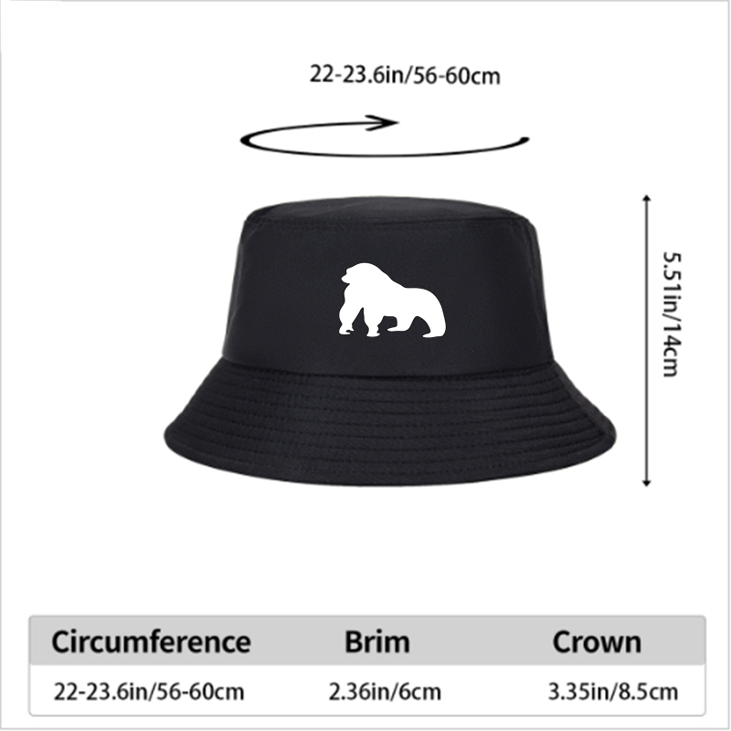 Unisex Classic Bucket Hat with Lion Silhouette Print - Lightweight Sun Protection Hat for Outdoor Activities, Ideal for Men and Women Who Love Nature and Adventure