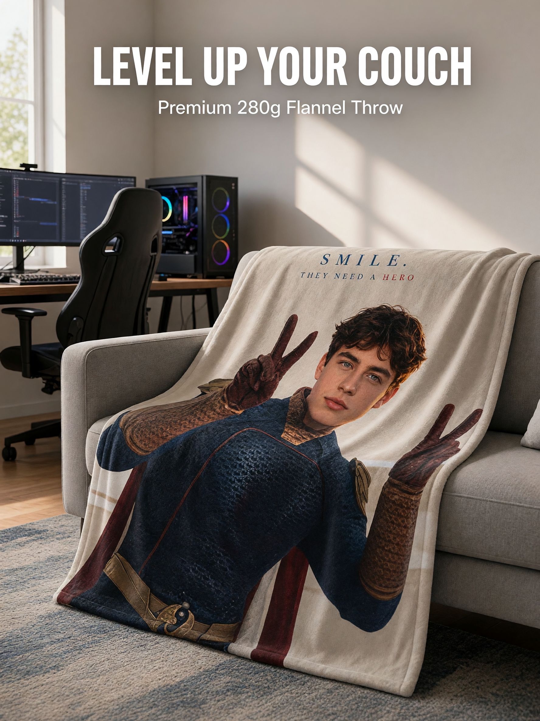 Custom Photo Blanket Personalized Ultra Soft Flannel Fleece Throw Anti-Pilling Portrait Blanket Ideal Keepsake Gift