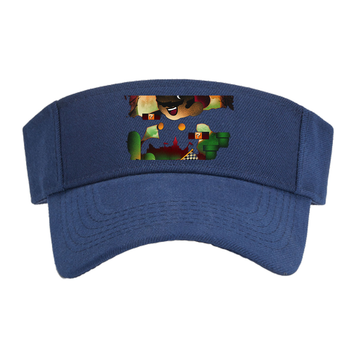 Mario and Luigi in a spooky adventure with question blocks and a checkered flag -  Visor cap