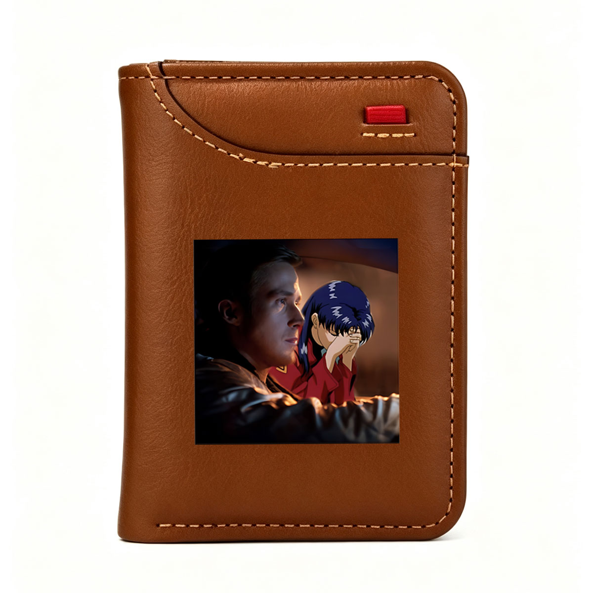 Edward Norton and Rei Ayanami in a dramatic scene from Neon Genesis Evangelion - Vertical Style Wallet