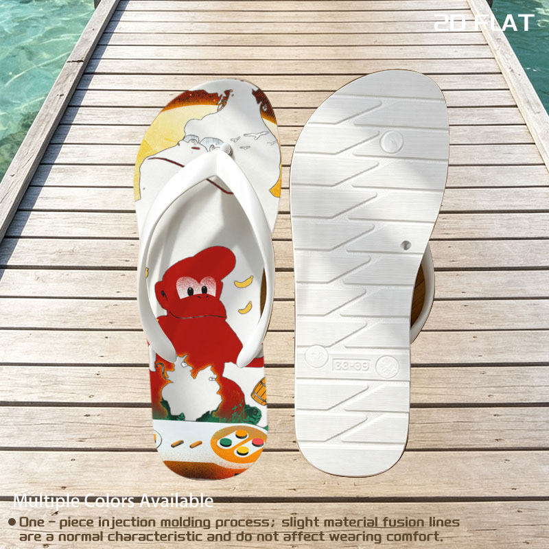 Diddy Kong and Donkey Kong in a jungle scene with a Nintendo 64 controller, featuring bananas and barrels. -  flip-flops