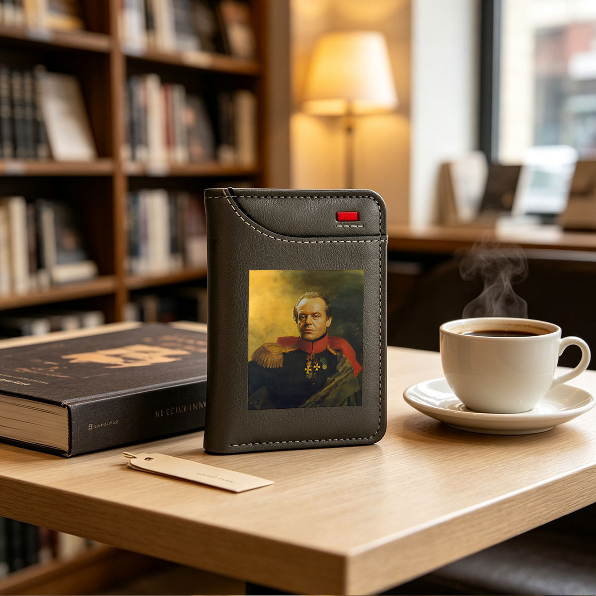 Portrait of a Distinguished Military Officer in Formal Uniform with Medals - Vertical Style Wallet