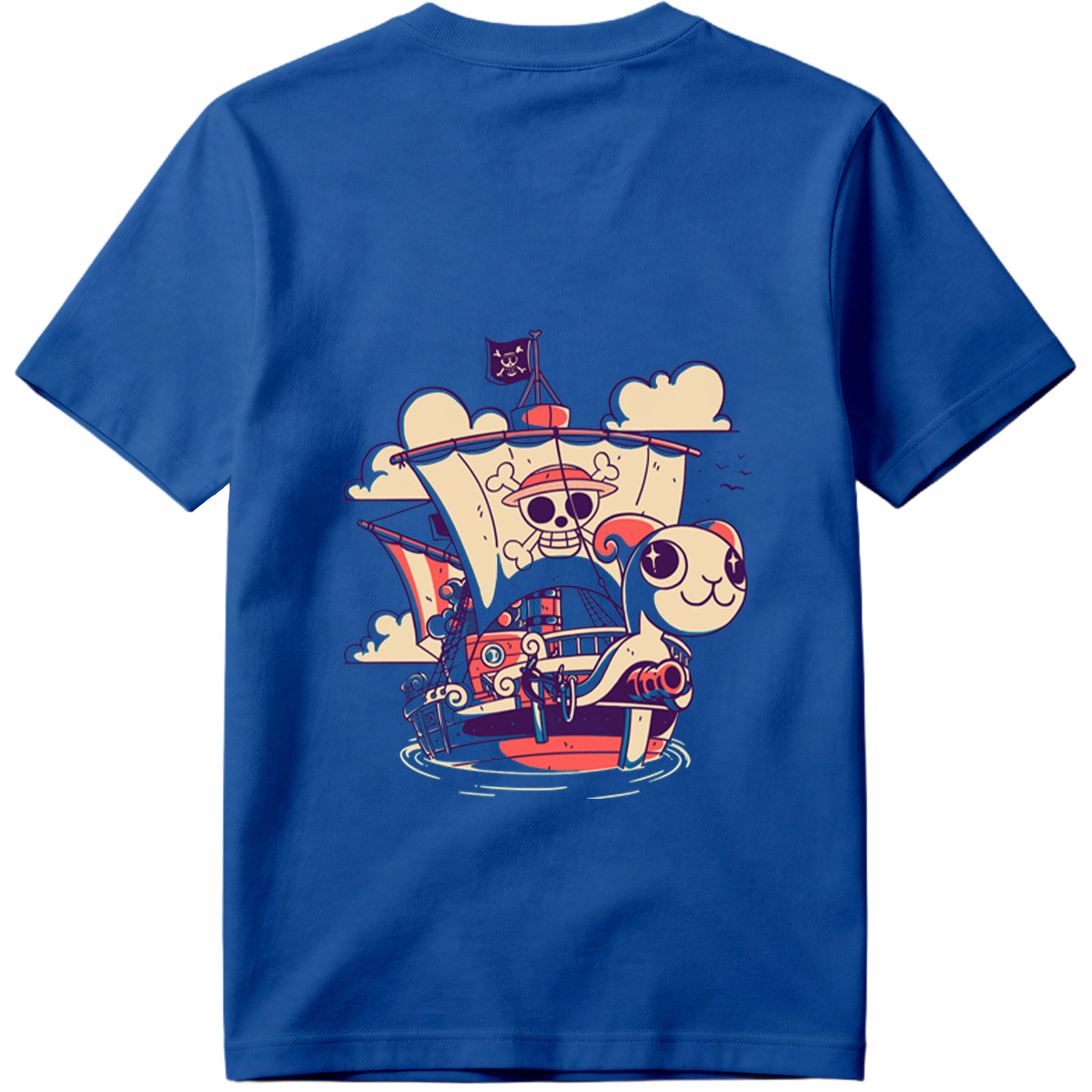 Pirate Ship with Cat and Skull Captain - Tee
