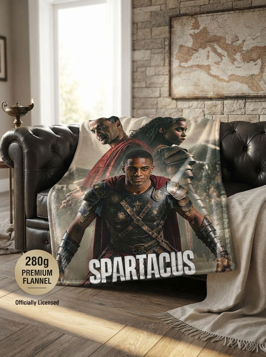 Custom Photo Face Flannel Blanket Personalized Warrior Gladiator Portrait Throw Lightweight Anti-Pilling Cozy Bed Sofa