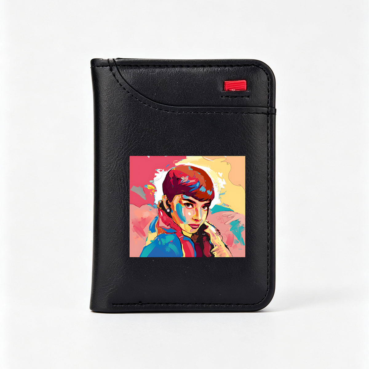Audrey Hepburn in Vibrant Abstract Portrait - Vertical Style Wallet