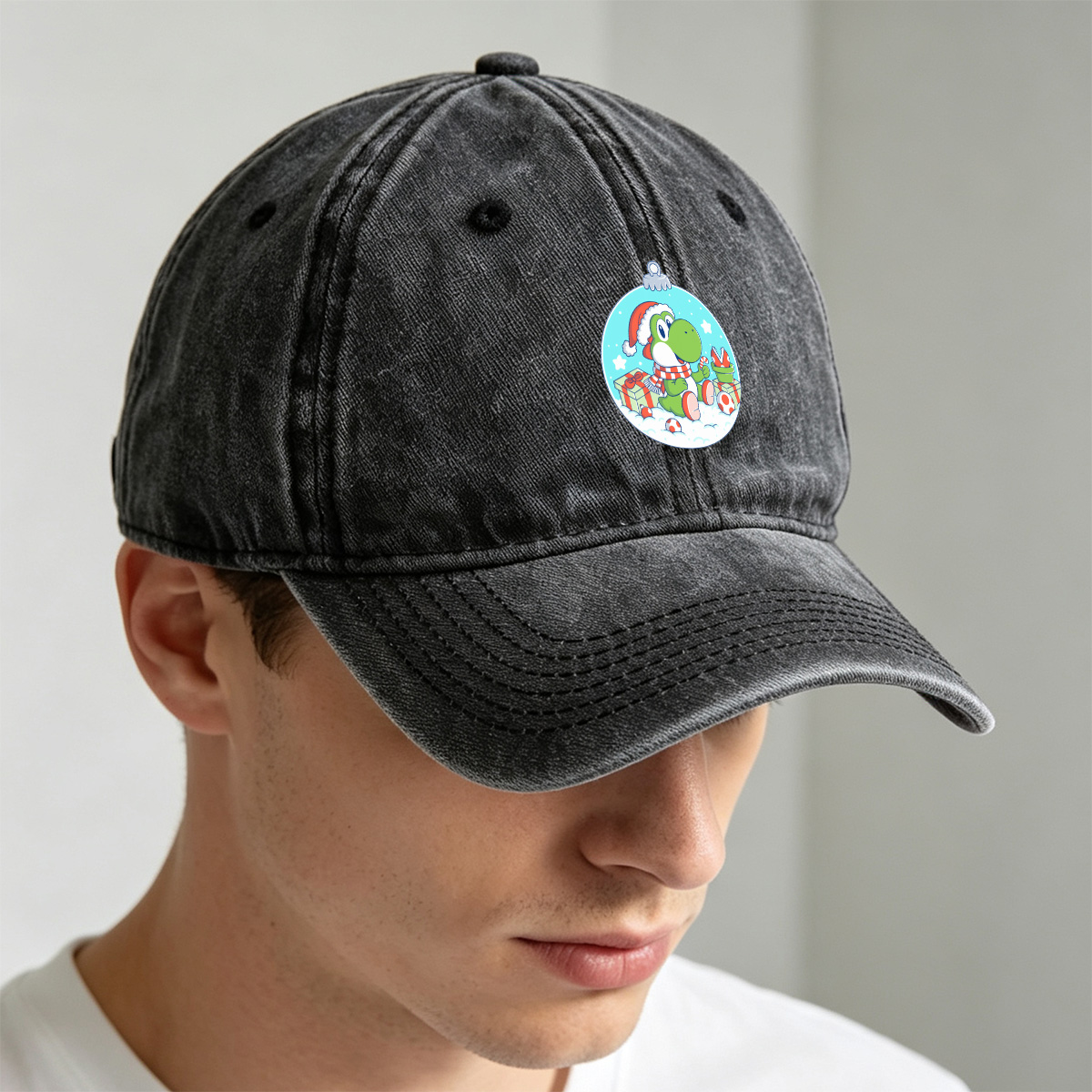 Yoshi Christmas Ornament - Washed Denim - Baseball Cap