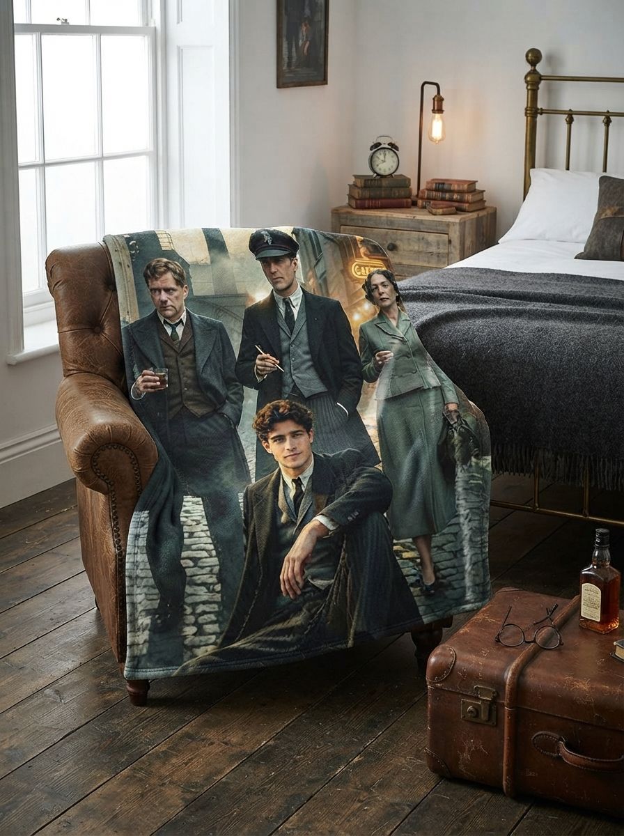Custom Photo Face Flannel Blanket Personalized Vintage Gangster Street Style Throw Ultra Soft Warm Cozy Bed Sofa Fleece