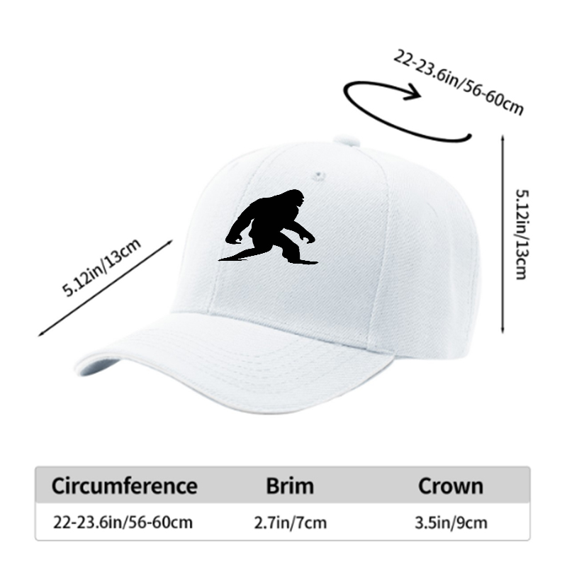 Unisex Classic Sandwich Hat with Bigfoot Silhouette Print - Outdoor Adventure Cap for Hiking, Camping, and Nature Enthusiasts