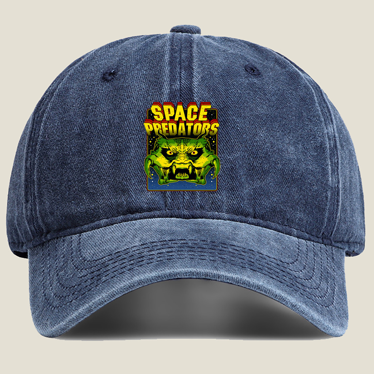 Space Predators: Alien Beast - Washed Denim - Baseball Cap