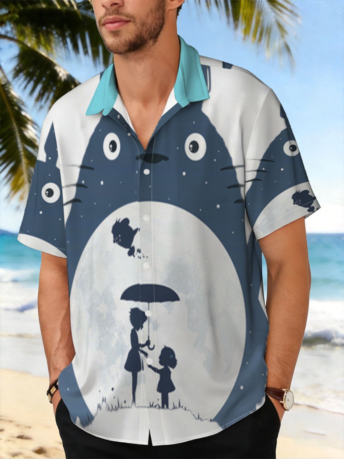 Totoro, Satsuki, and Mei under the Moonlight -  Shirt