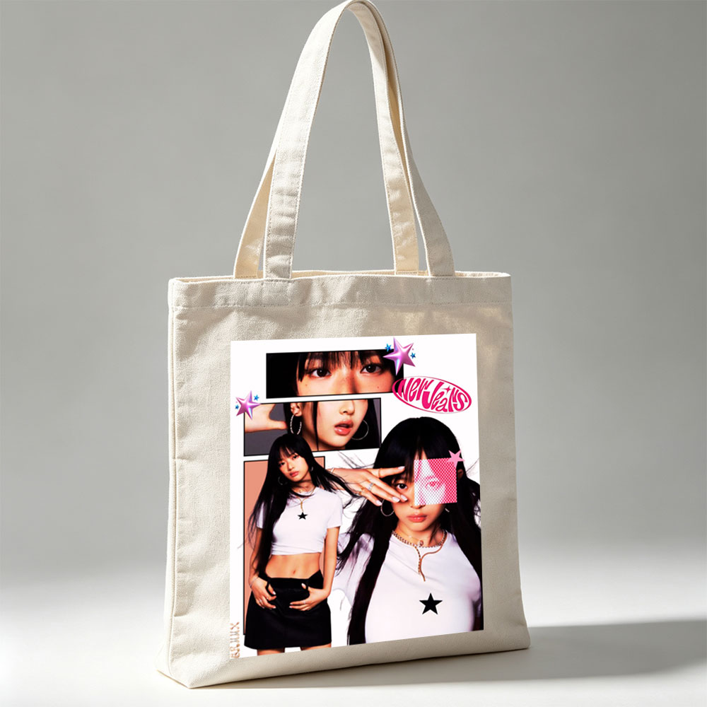 Hanni of NewJeans in a Stylish Collage Featuring Close-Up Shots and Fashionable Outfits - Canvas tote bags