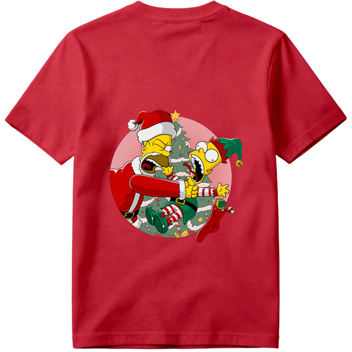 Simpsons Christmas Chaos: Homer and Bart in Holiday Hijinks - Tee