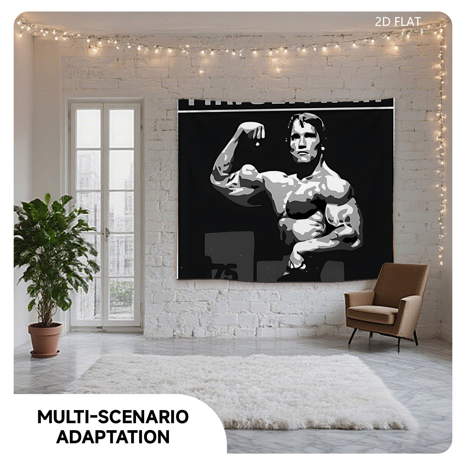 Mr. Olympia 1975: Arnold Schwarzenegger at Weizman Hall, Pretoria, South Africa - Tapestry
