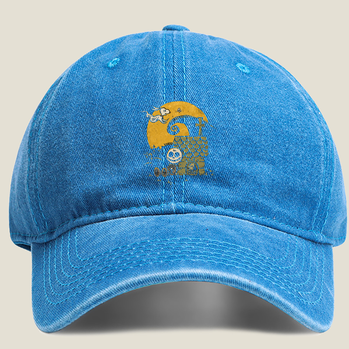 The Nightmare Before Christmas: Jack Skellington and Zero - Washed Denim - Baseball Cap