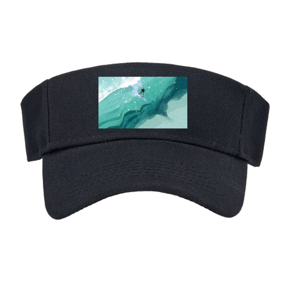 Surfer riding a massive wave in vibrant ocean waters -  Visor cap