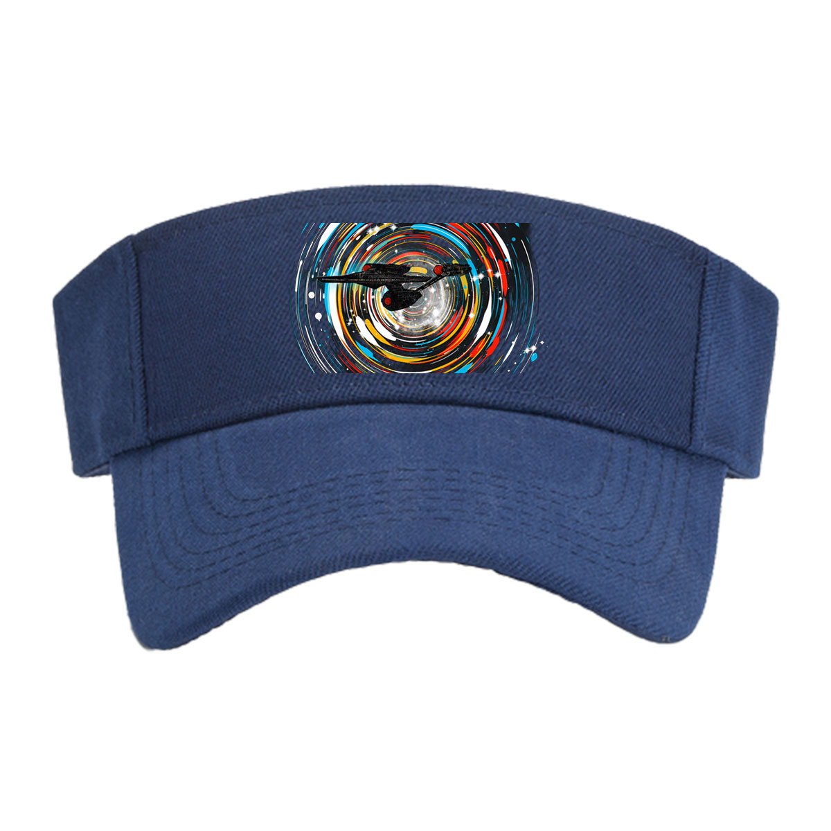 Star Trek Enterprise in Warp Speed Through Cosmic Vortex -  Visor cap