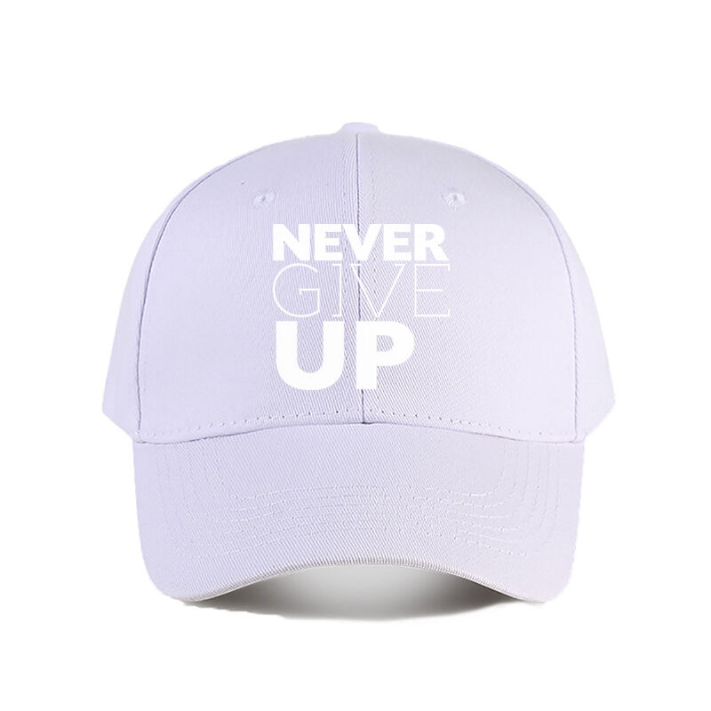 Curved Brim Baseball Cap Never Give Up Inspirational Letter Print