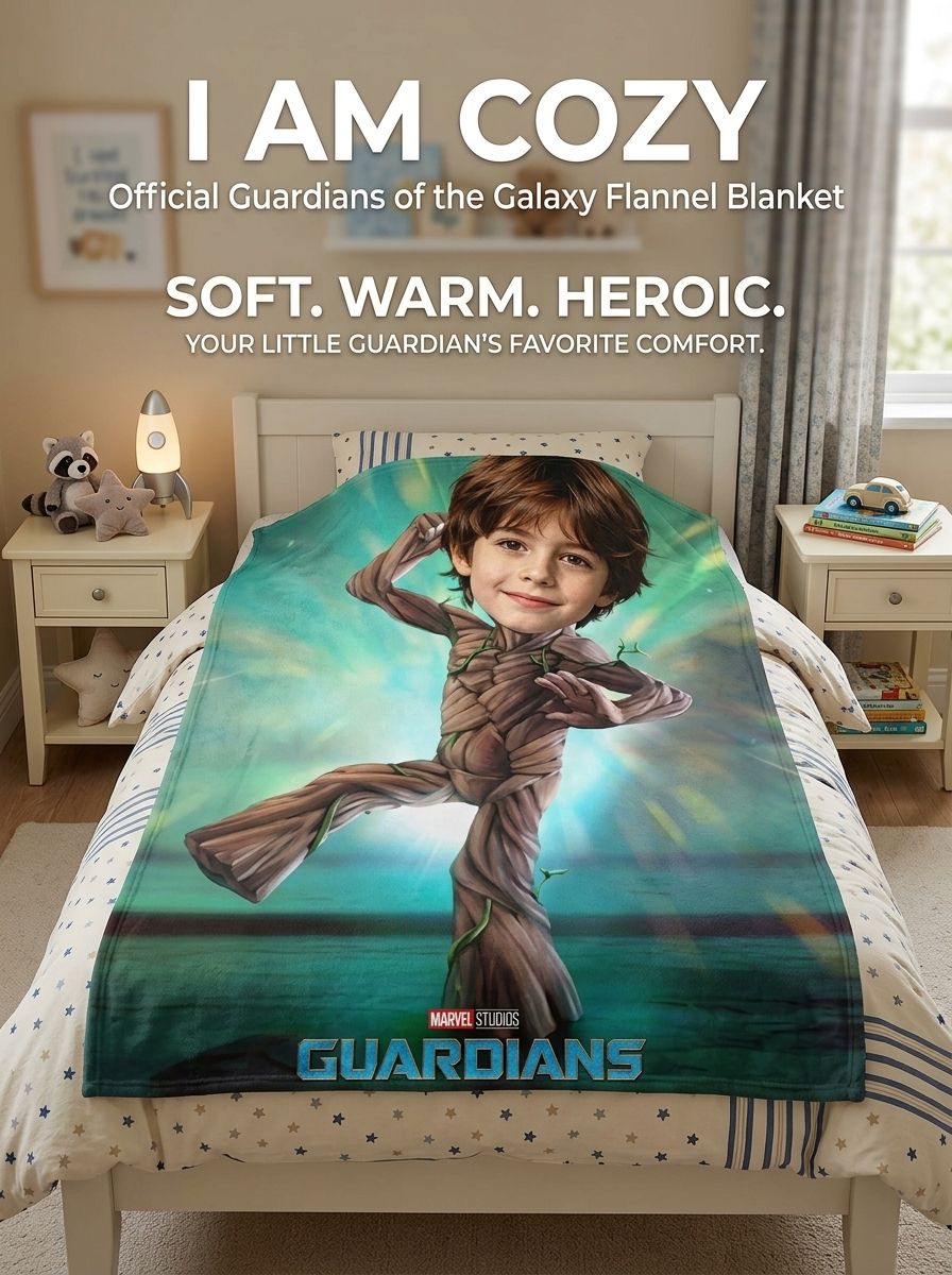 Custom Face Photo Flannel Throw Blanket Personalized Hero Fleece Blanket Warm Soft Keepsake Gift for Kids and Adults