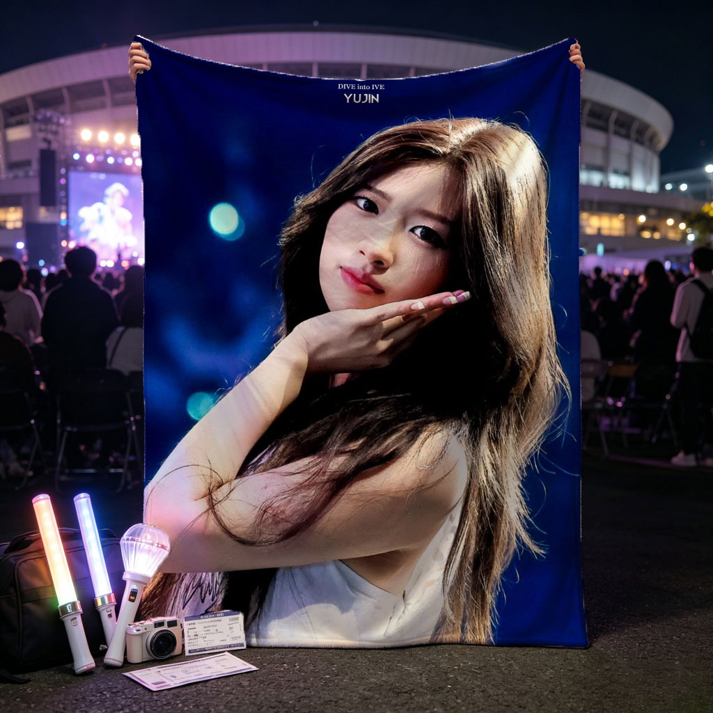 IVE Yujin Stage Performance Close-Up Portrait - Blankets