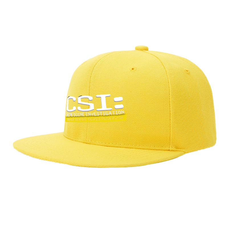 Flat Brim Baseball Cap CSI Crime Scene Investigation Logo Streetwear Underground Skate Style for Basketball Court Urban Street Skate Park Skaters Rappers Streetwear Enthusiasts