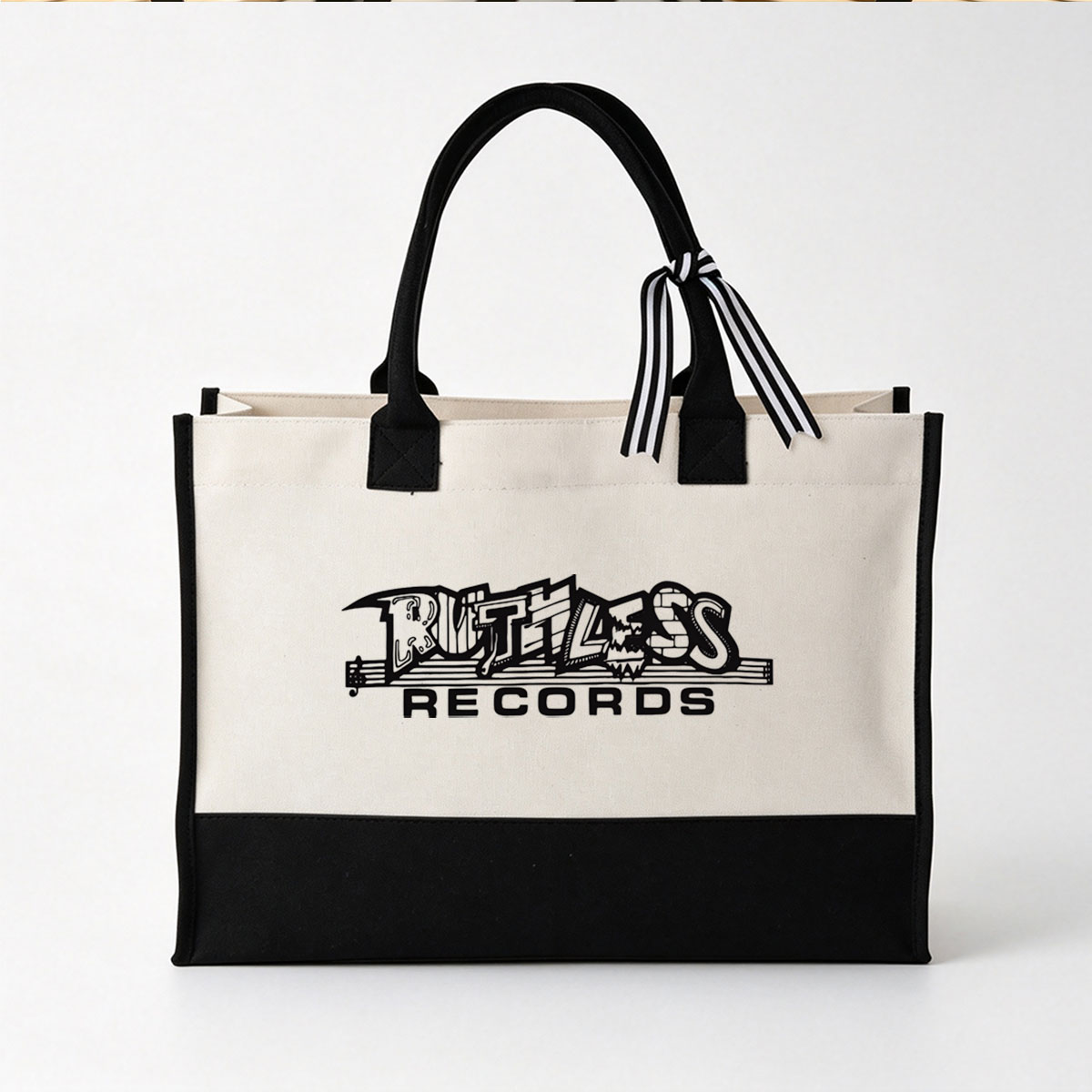 Ruthless Records Logo Featuring Dr. Dre and Eazy-E - Canvas patchwork gift tote bag