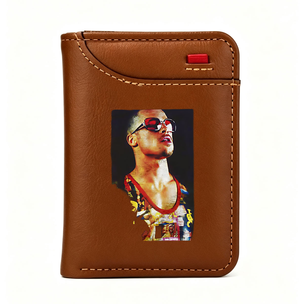 Sunglasses-Wearing Man in Vibrant Tank Top - Vertical Style Wallet